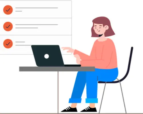 frau am computer